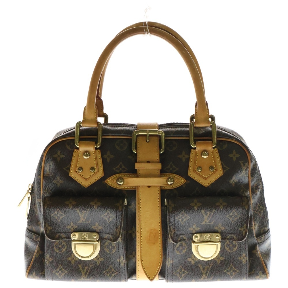 LOUIS VUITTON ルイヴィトン モノグラム マンハッタンGM ハンドバッグ ブラウン ゴールド金具 PVC×レザー M40025拍卖