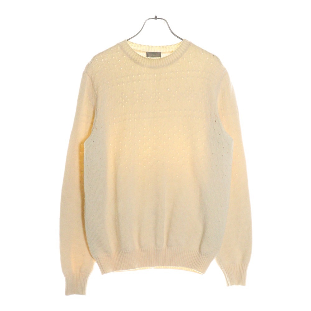 クリスチャンディオール 16SS HOMME クルーネック ハイゲージ ウール ロングスリーブ 長袖ニット セーター ベージュ 633M645AT145拍卖