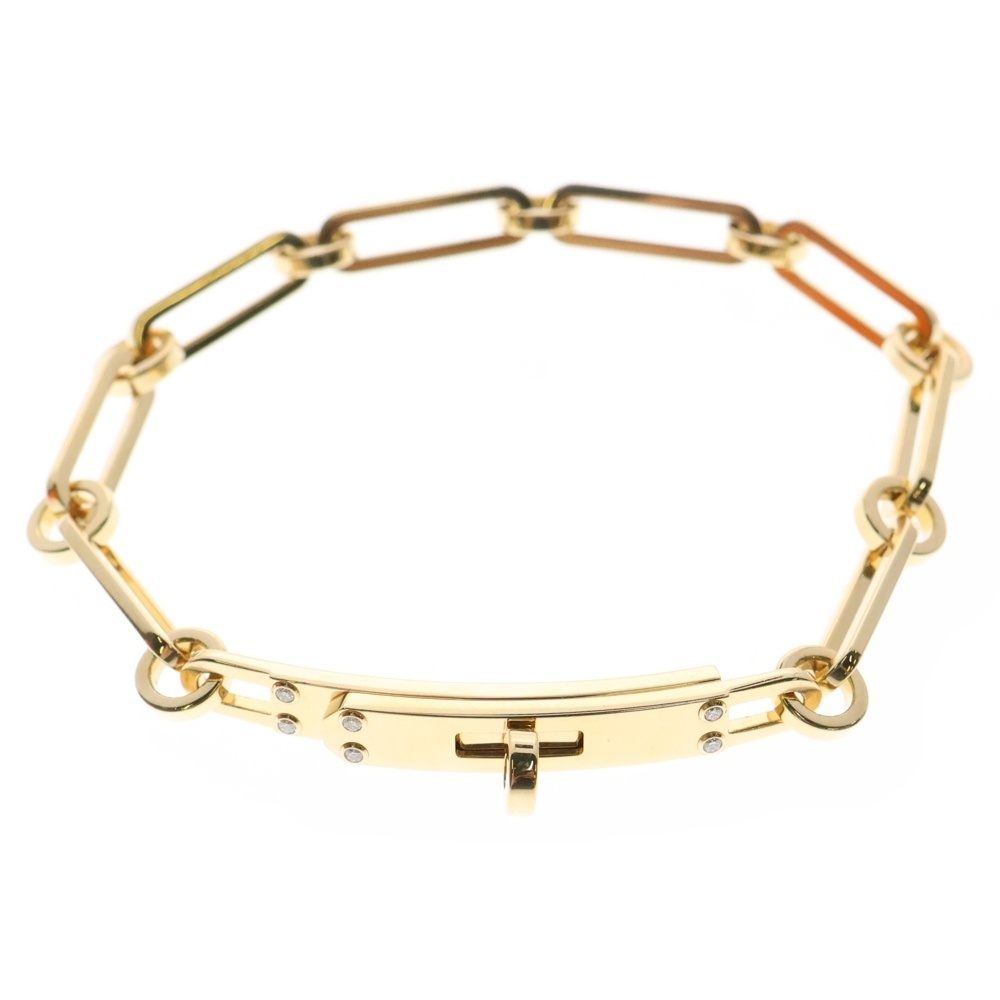 HERMES エルメス ケリー シェーヌ ブレスレット SH ダイヤ 6PD Au750 K18 PG ピンクゴールド ジュエリー拍卖