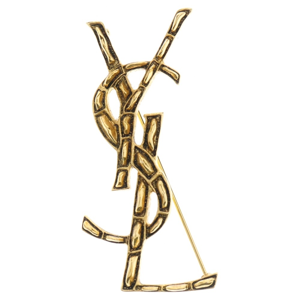 SAINT LAURENT PARIS サンローランパリ カサンドラ YSLロゴブローチ 470371 ゴールド拍卖