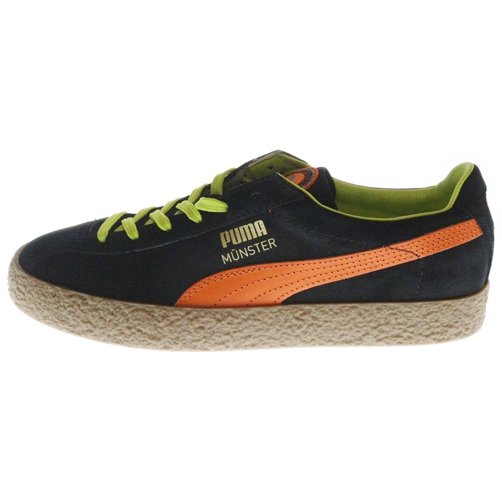 PUMA プーマ MUENSTER LEGEND ミュンスター レジェンド スウェードレザー ローカットスニーカー ブラック/オレンジ US9/27cm 384219-01拍卖