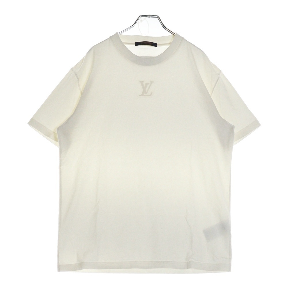 ルイヴィトン 24AW EMBOSSED LV LOGO エンボス LV ロゴ デザイン クルーネック 半袖Tシャツ カットソー ホワイト RM242Q DT3 HNY55W拍卖