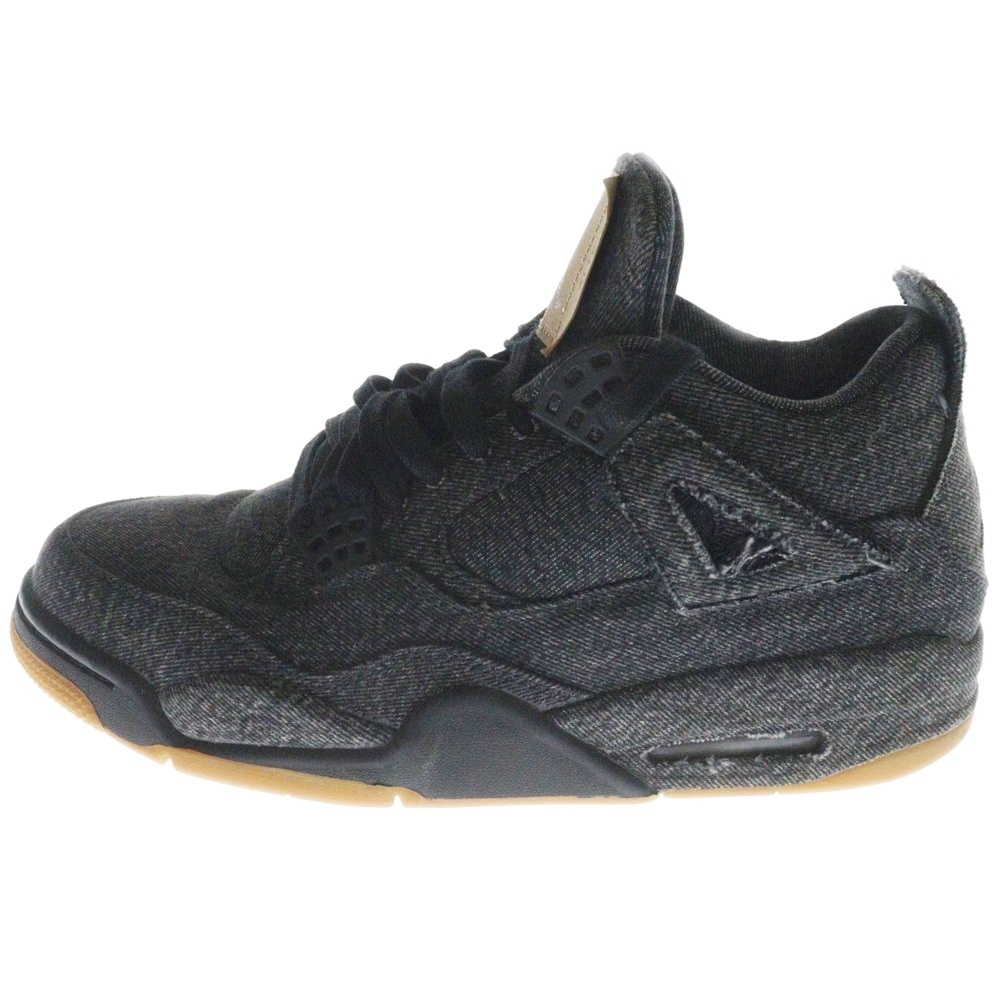 ナイキ ×LEVI'S AIR JORDAN 4 RETRO NRG BLACK リーバイス エア ジョーダン4 ブラック デニム ローカットスニーカー US10/28cm AO2571-001拍卖