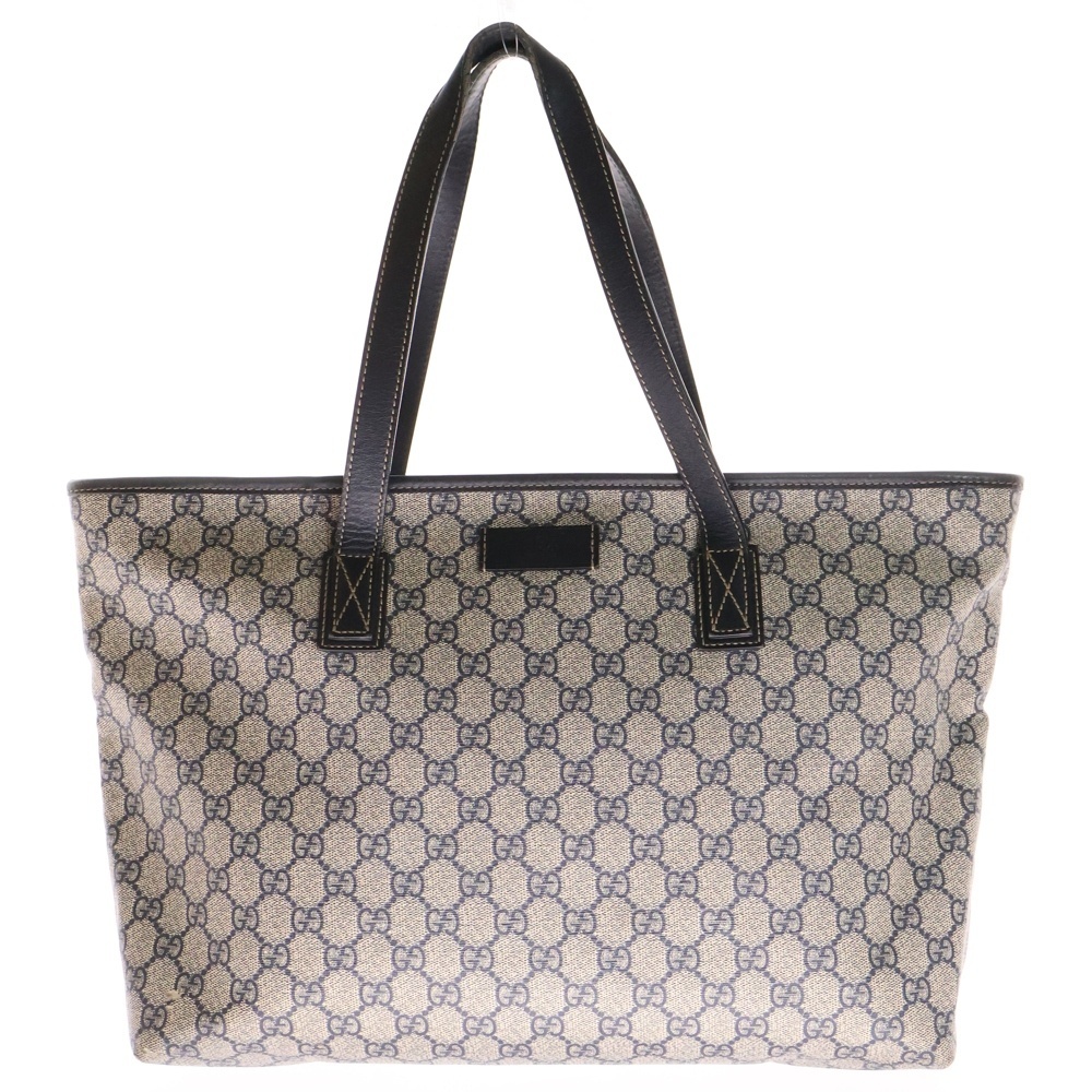 GUCCI グッチ GGスプリーム トートバッグ ベージュ PVCレザー 21137拍卖