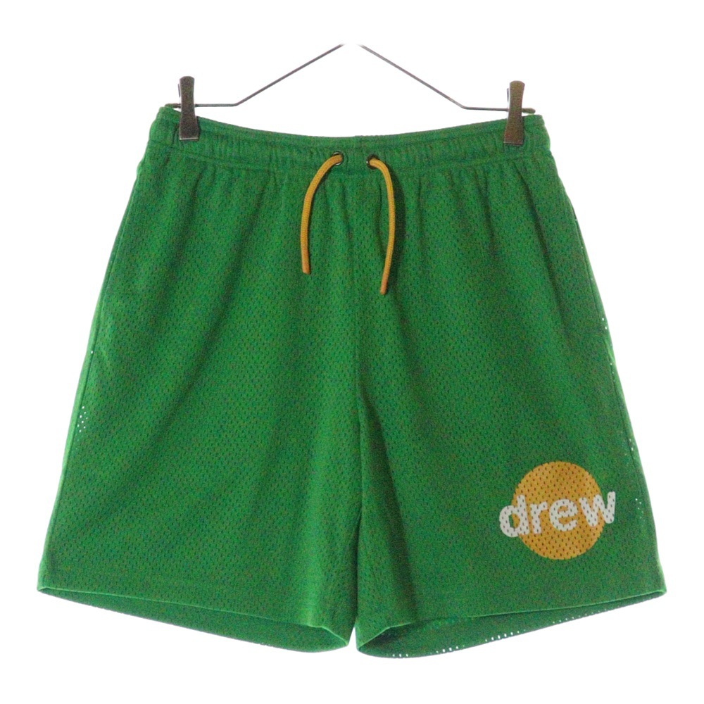 drew house ドリューハウス メッシュ ロゴプリント ドローコード ハーフパンツ ショーツ グリーン/イエロー拍卖