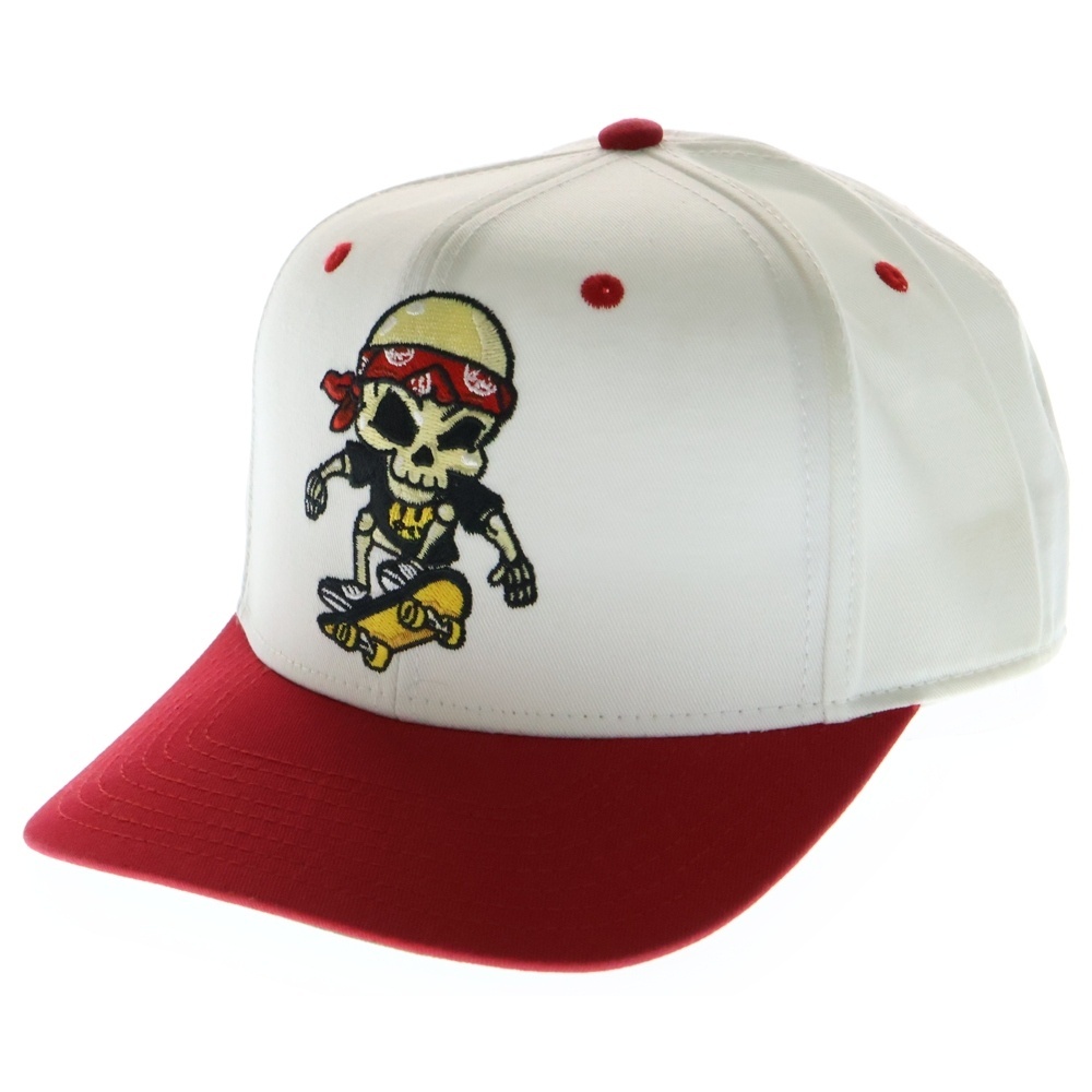 ドリューハウス 21SS HEARTY SNAPBACK HAT ハーティ スカルエンブロイダリー スナップバック ハット キャップ 帽子 レッド/ホワイト拍卖