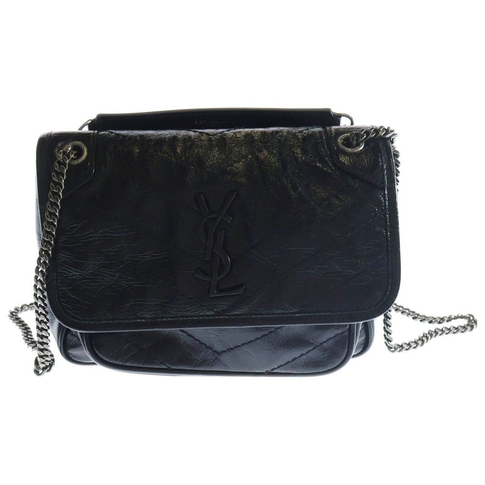 SAINT LAURENT PARIS サンローランパリ ニキ チェーンショルダーバッグ ブラック レザー 633151拍卖