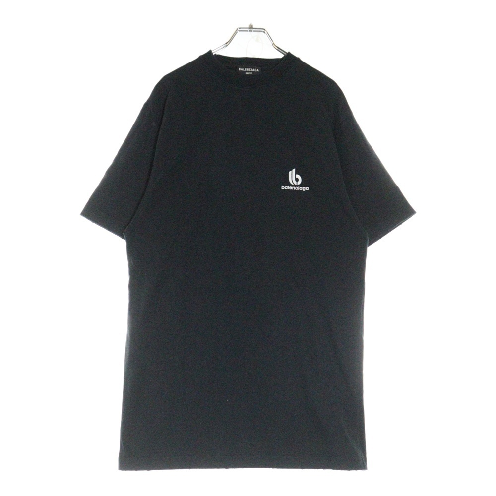 BALENCIAGA バレンシアガ スポーティーBロゴ クルーネック 半袖Tシャツ カットソー ブラック 681045 TLVN1拍卖