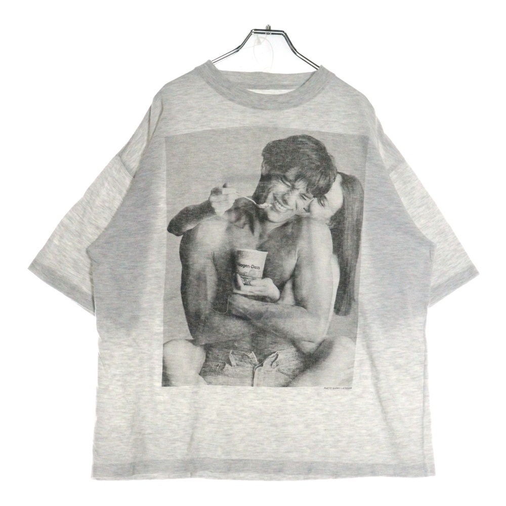 VINTAGE ヴィンテージ 90S Haagen Dazs PROMO ハーゲンダッツ フォトプリント 両面 半袖Tシャツ グレー拍卖