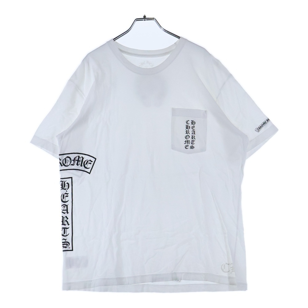 CHROME HEARTS クロムハーツ Side Logo Tee サイドロゴ ヴァーティカルロゴTシャツ 半袖Tシャツ ホワイト拍卖