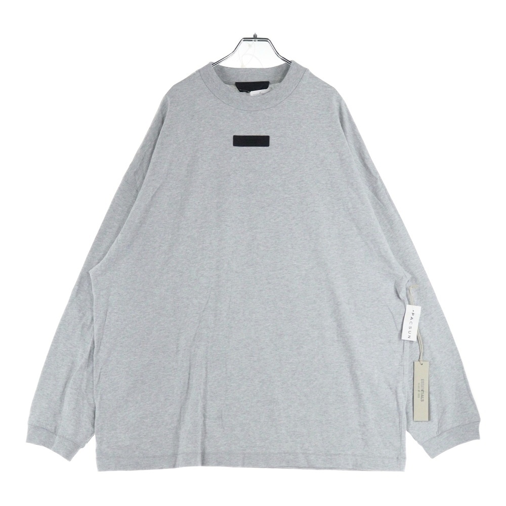 FEAR OF GOD ESSENTIALS フィアオブゴッド エッセンシャルズ L/S T-SHIRT ラバーロゴ 長袖Tシャツ ロンT グレー拍卖