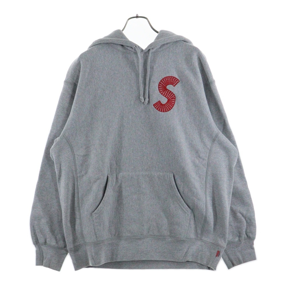 SUPREME シュプリーム 20AW S Logo Hooded Sweatshirt Sロゴ フーデッドスウェットシャツ スモールボックス プルオーバーパーカー グレー拍卖