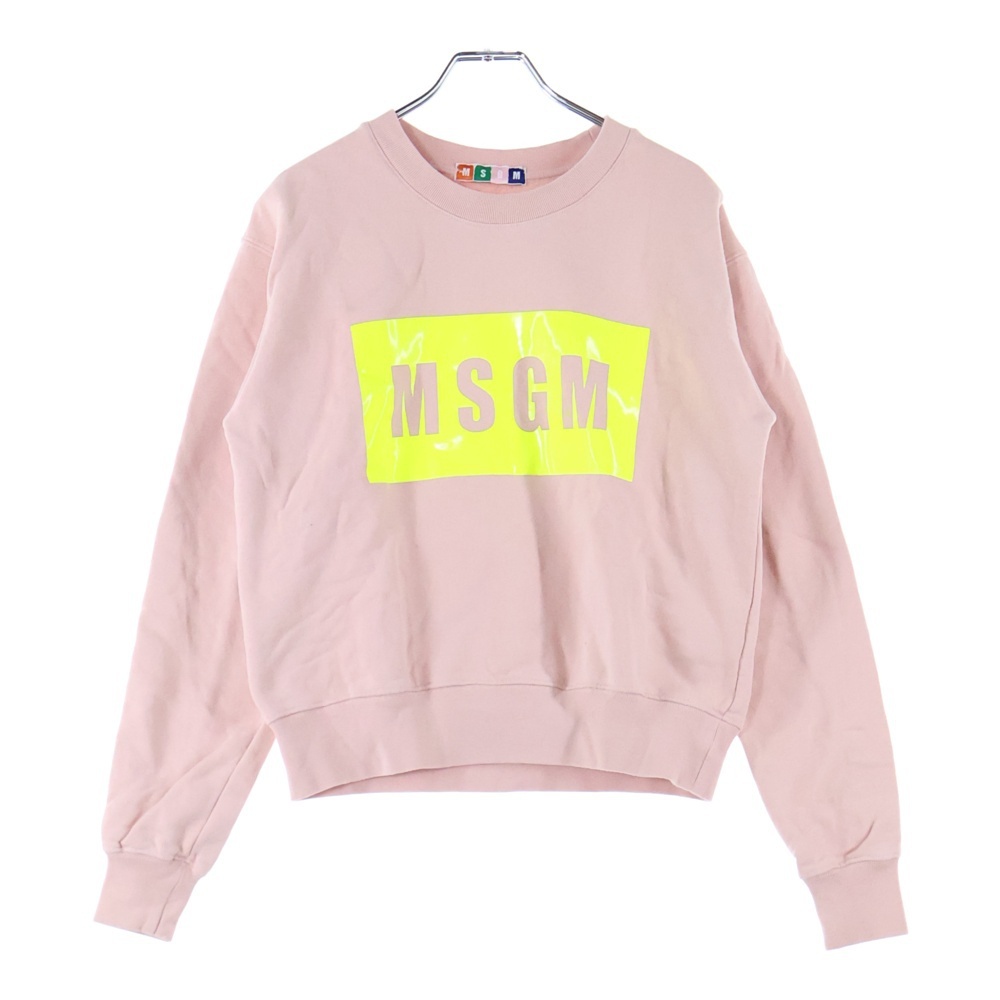 MSGM エムエスジーエム ロゴ クルーネック スウェットトレーナー ピンク レディース 1942MDM196拍卖