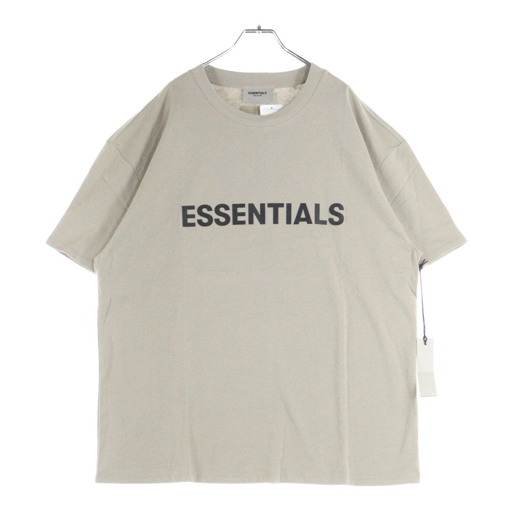 FEAR OF GOD ESSENTIALS フィアオブゴッド エッセンシャルズ S/S T-SHIRT フロントラバーロゴ 半袖Tシャツ ベージュ拍卖