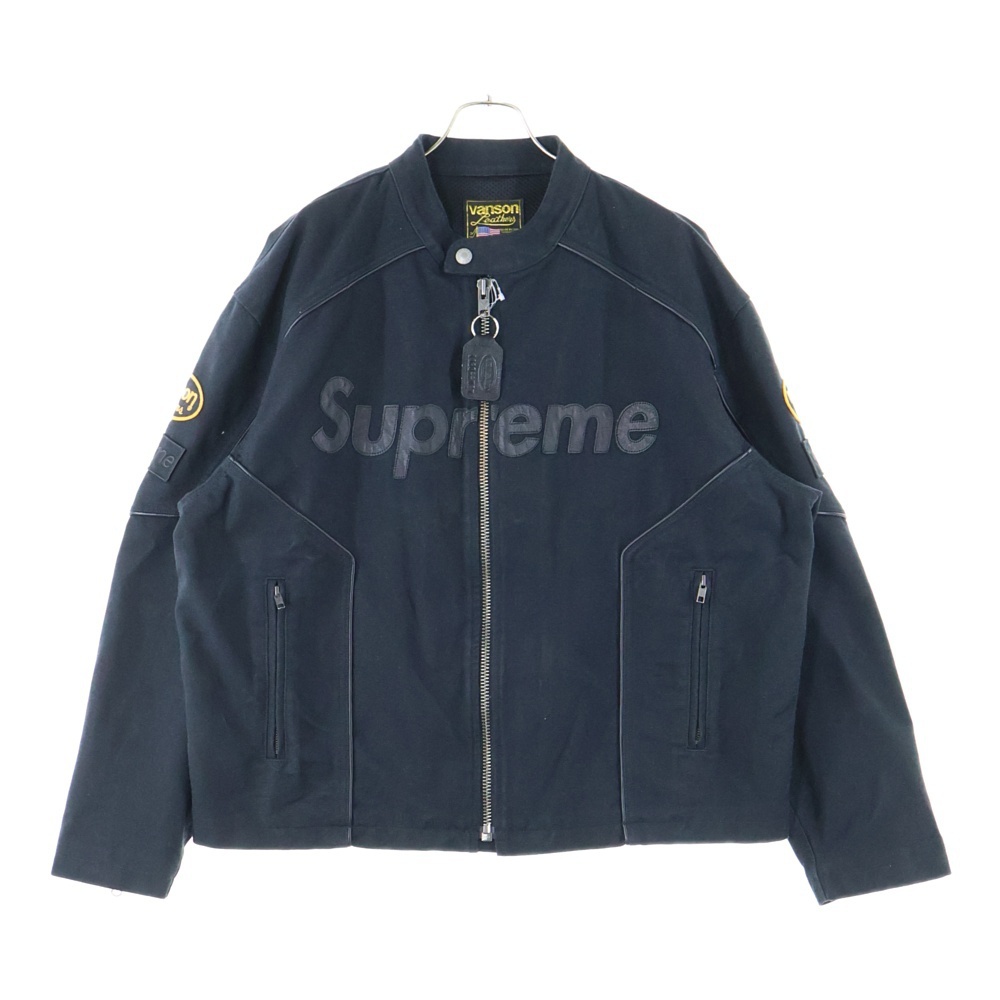 SUPREME シュプリーム 25SS ×Vanson Leathers Cordura Cotton Jacket バンソン レザー コーデュラ コットン ジャケット ブラック拍卖