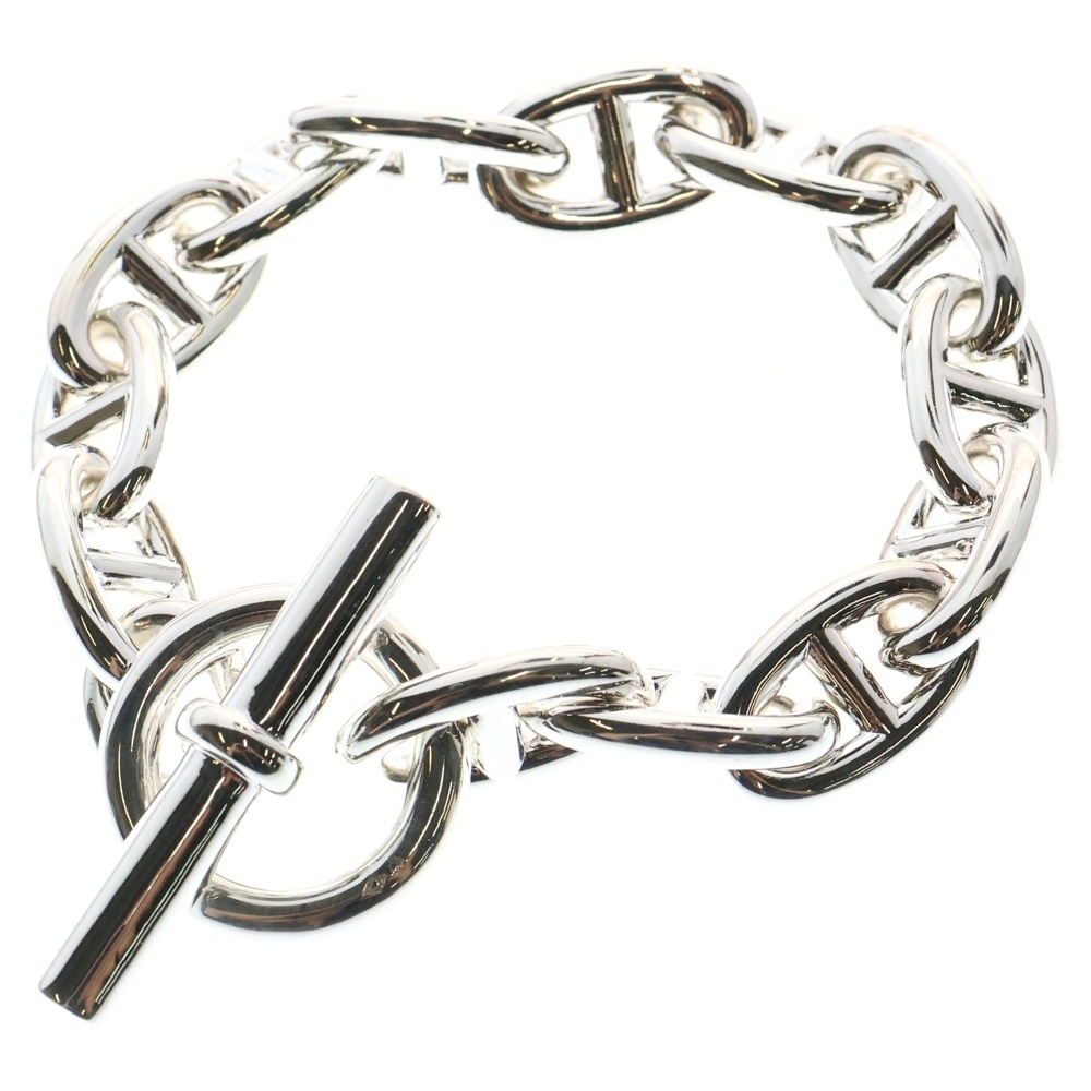 HERMES エルメス Chaine d'Ancre TGM シェーヌダンクル 13コマ チェーンブレスレット シルバー拍卖