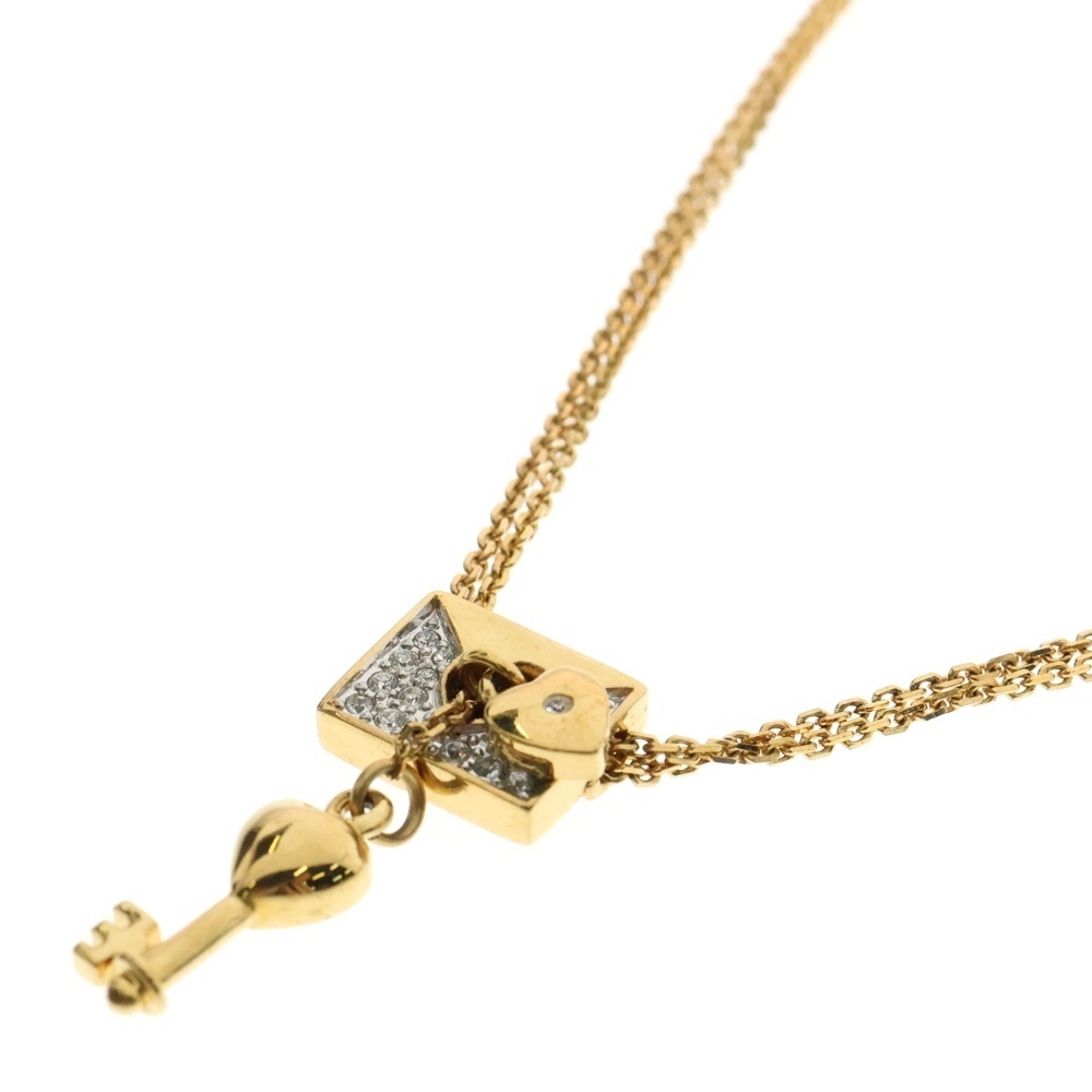 SWAROVSKI スワロフスキー ラインストーン パヴェクリスタル レター キー モチーフ チェーン ネックレス ゴールド レディース拍卖