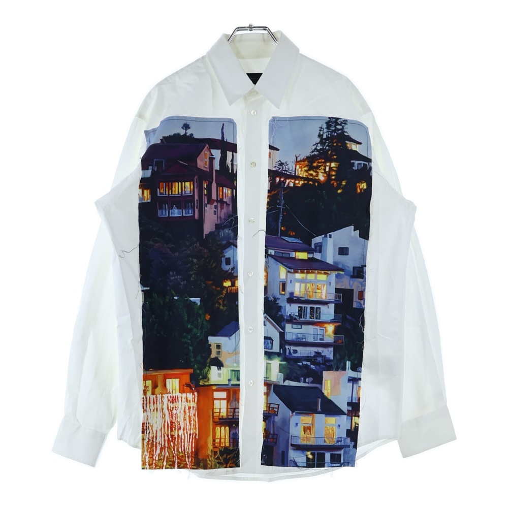 MSGM エムエスジーエム ×Seth Armstrong ×セスアームストロング ドッキングデザイン 長袖シャツ ホワイト 3040ME17Y拍卖