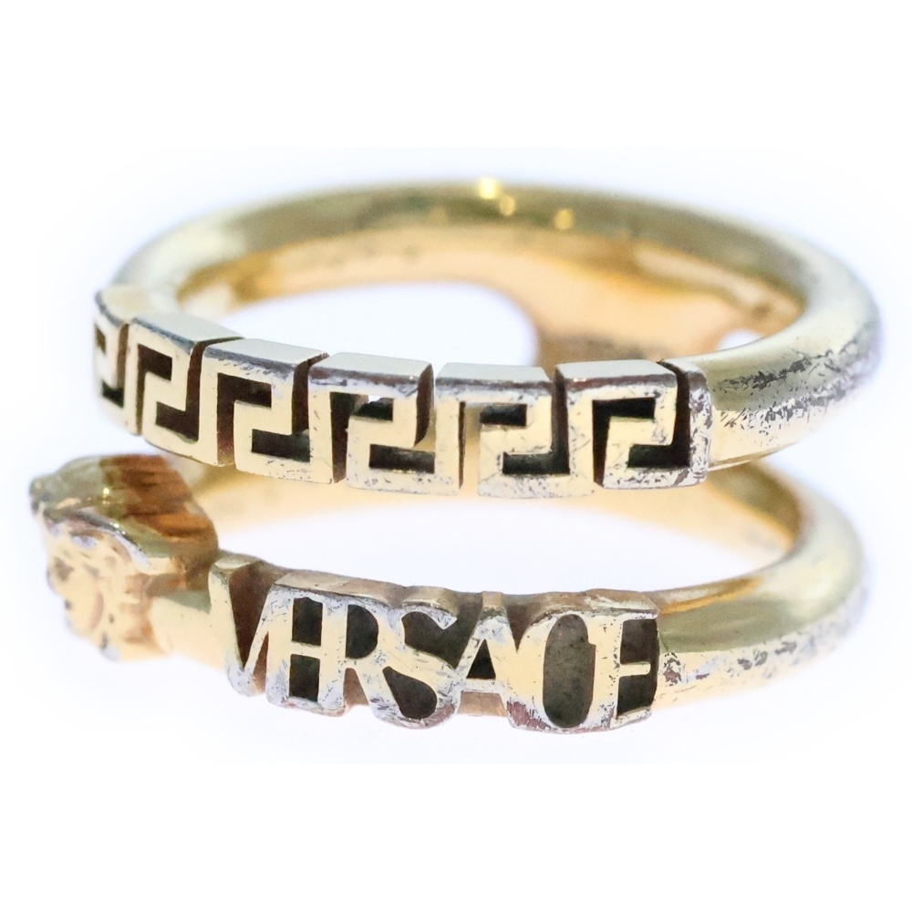 VERSACE ヴェルサーチ メデューサ ロゴ ダブルリング ゴールド拍卖