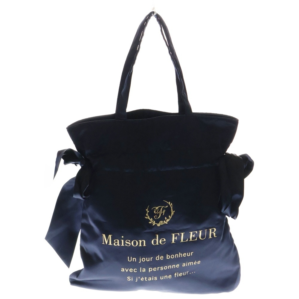 Maison de FLEUR メゾンドフルール ロゴナイロンバッグ ネイビー拍卖
