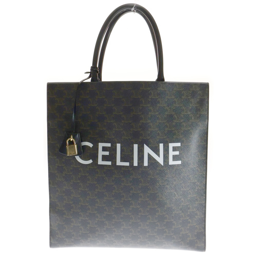 CELINE セリーヌ ラージ バーティカルカバ トリオンフ トートバッグ ハンドバッグ ブラウン拍卖