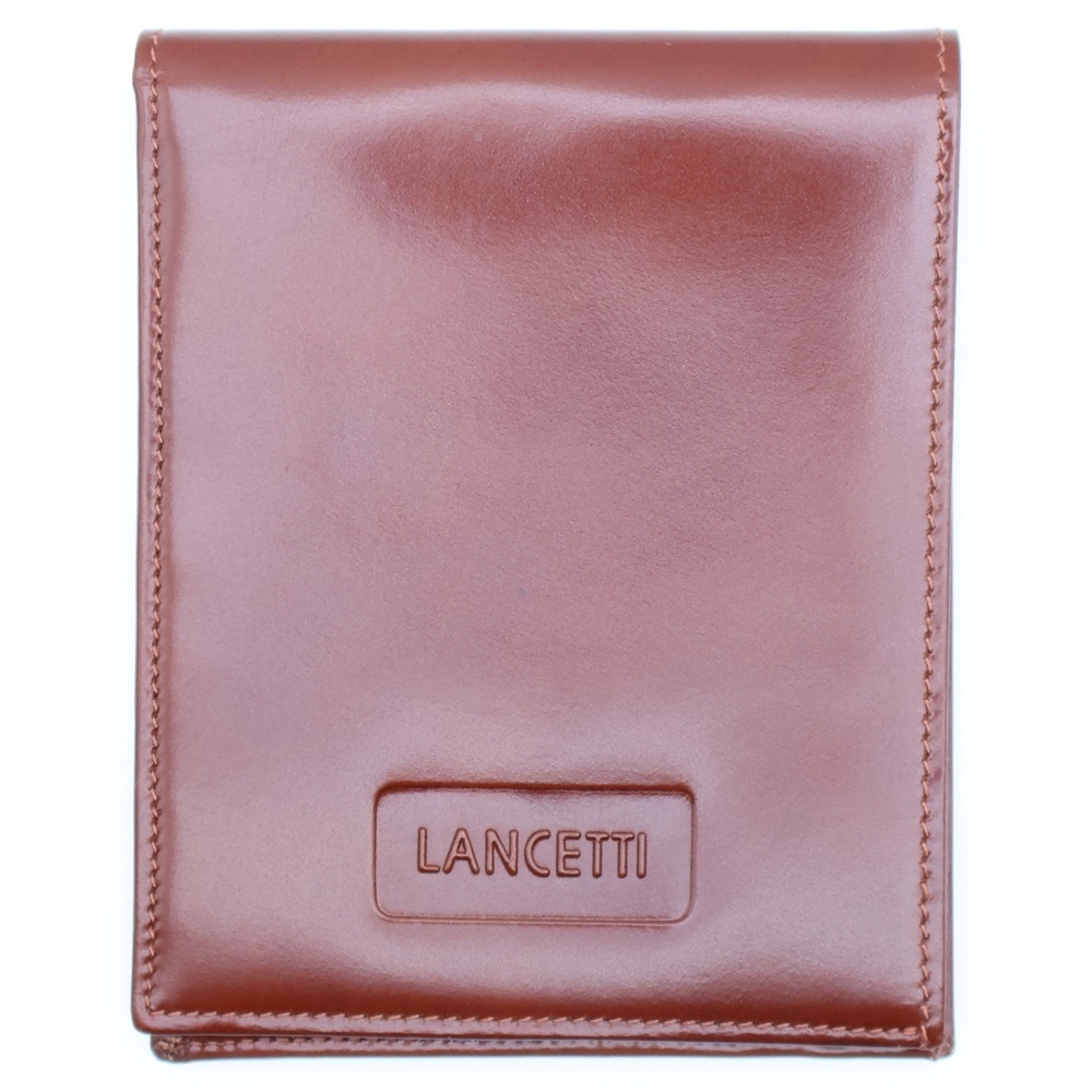 LANCETTI ランチェッティ レザー二つ折り財布 ブラウン拍卖