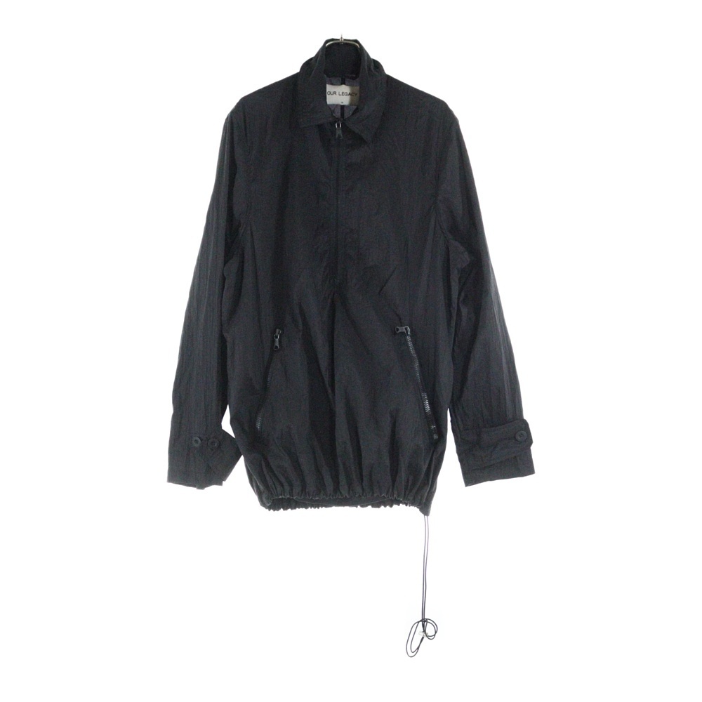 OUR LEGACY アワーレガシー ハーフジップアップ ドローストリング ナイロンジャケット ブラック 1225-343-7934拍卖