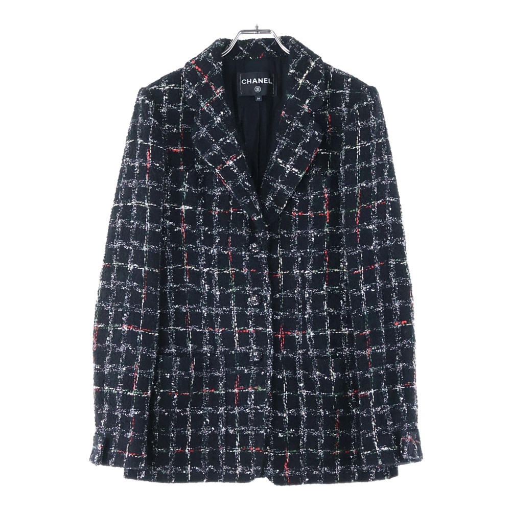 CHANEL シャネル 23AW TWEED TAILORED JACKET ツイード テーラードジャケット レディース ブラック P73609拍卖