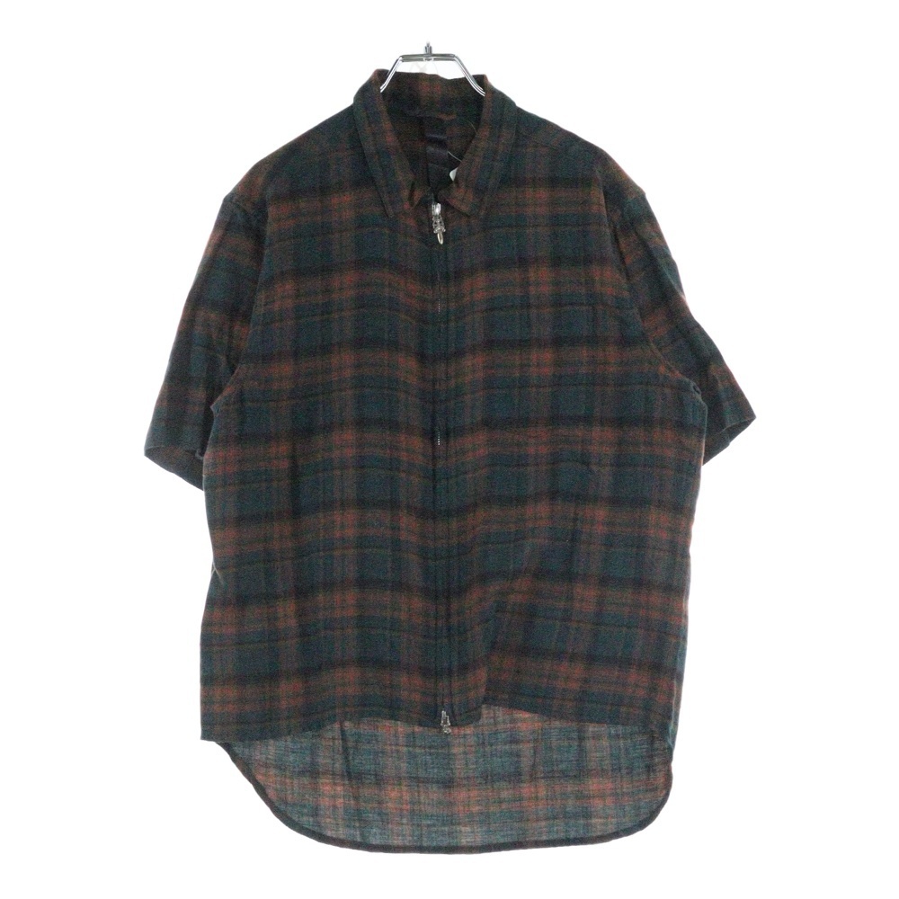CHROME HEARTS クロムハーツ HEYWOOD SS ヘイウッドショートスリーブ 半袖チェックシャツ JVPタグ レッド調拍卖