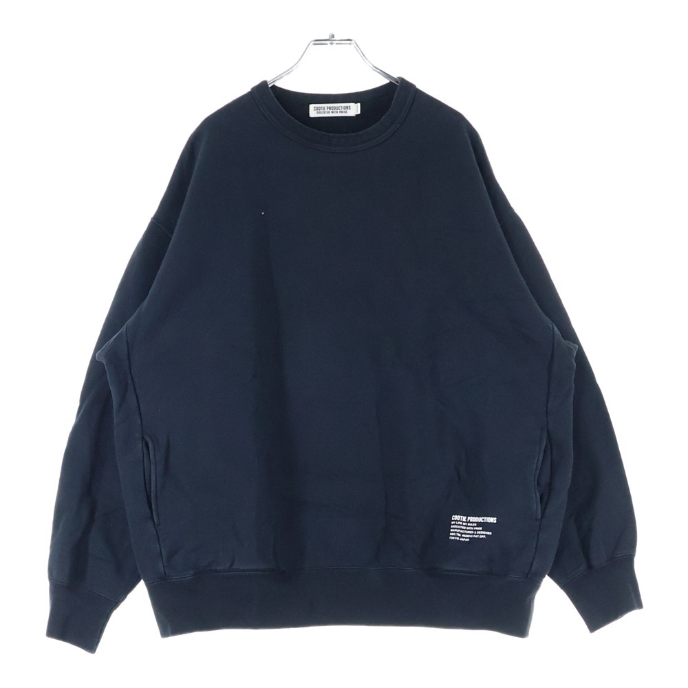 COOTIE クーティー COMPACT YARN CREWNECK SWEATSHIRT コンパクトロゴクルーネックスウェットトレーナー ブラック拍卖