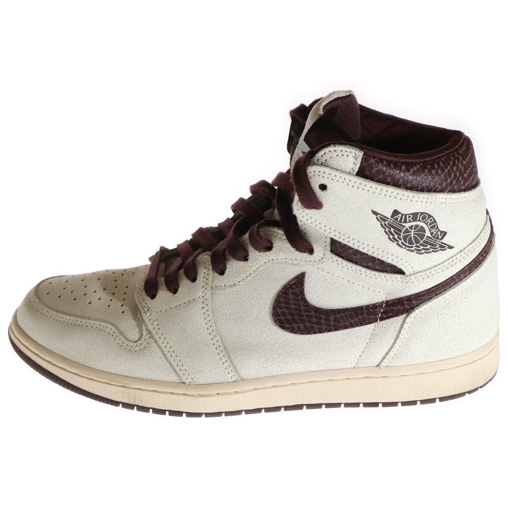 ナイキ ×アマ マニエール AIR JORDAN 1 エアジョーダン1 ハイカットスニーカー ホワイト/ブラウン US11.5/29.5cm DO7097-100拍卖