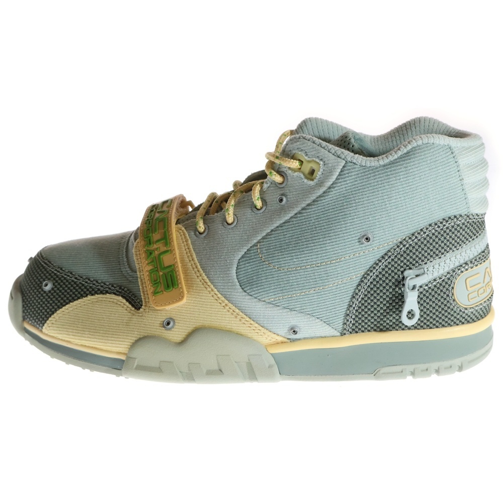 ナイキ ×TRAVIS SCOTT AIR TRAINER 1 SP トラヴィススコット エアトレーナー1 ハイカットスニーカー ライトグリーン US11/29cm DR7515-001拍卖