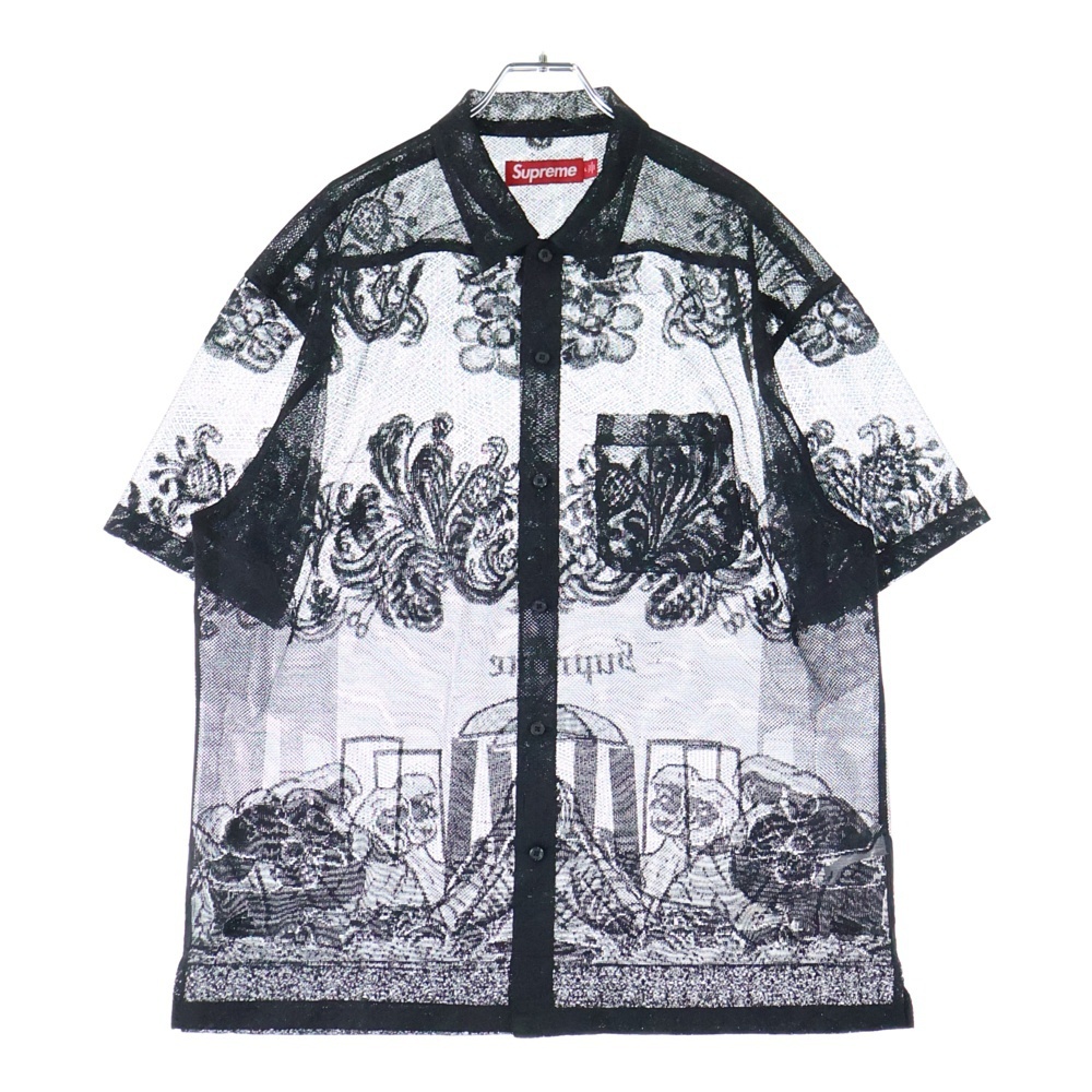 SUPREME シュプリーム 25SS Last Supper Lace S/S Shirt ラスト スーパー レース ショートスリーブ 半袖シャツ ブラック拍卖