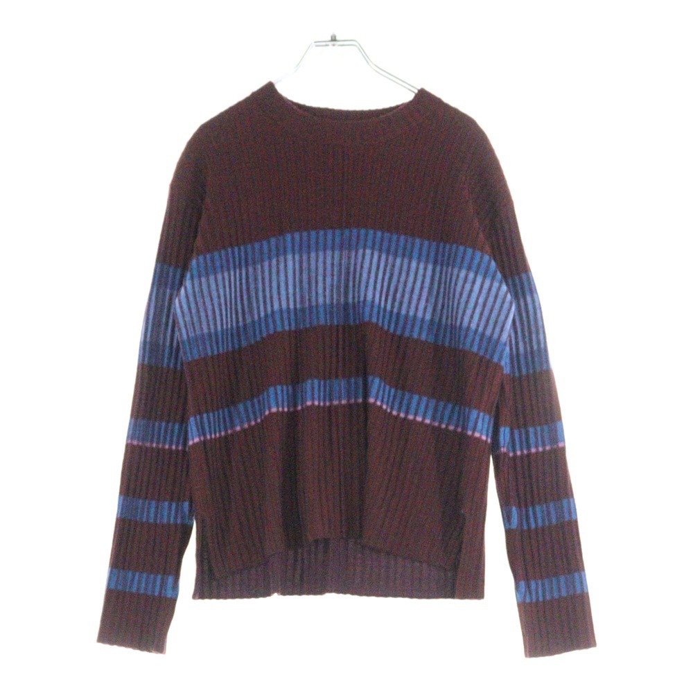 PS Paul Smith ピーエスバイポールスミス ストライプ柄 クルーネックニットセーター ブラウン/ブルー 7034313拍卖