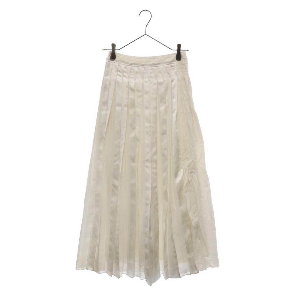 3.1 Phillip Lim スリーワンフィリップリム 異素材切り替え コットン プリーツスカート ホワイト レディース P181-3997COT拍卖