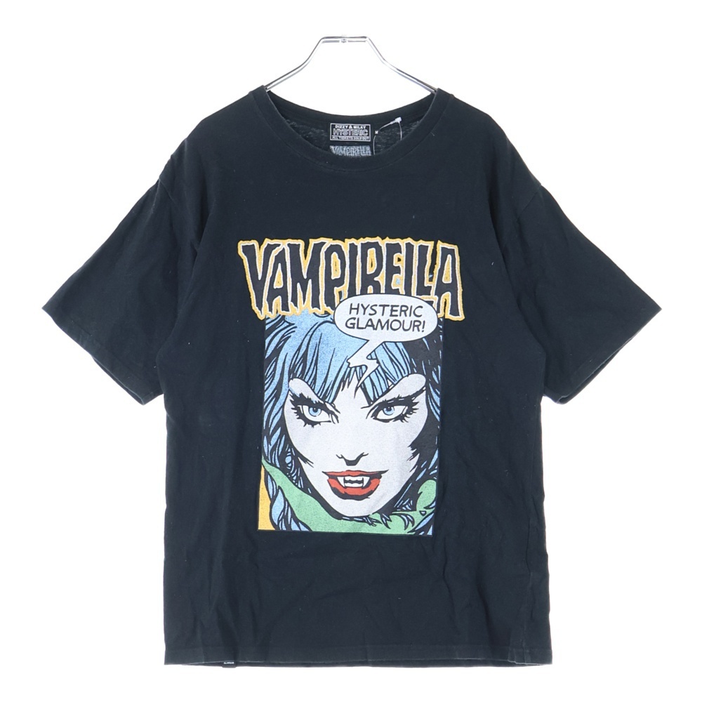 HYSTERIC GLAMOUR ヒステリックグラマー 23SS VAMPIRELLA CAUGHT DEMONS ヴァンピレラ デーモン プリント 半袖カットソー Tシャツ ブラック拍卖