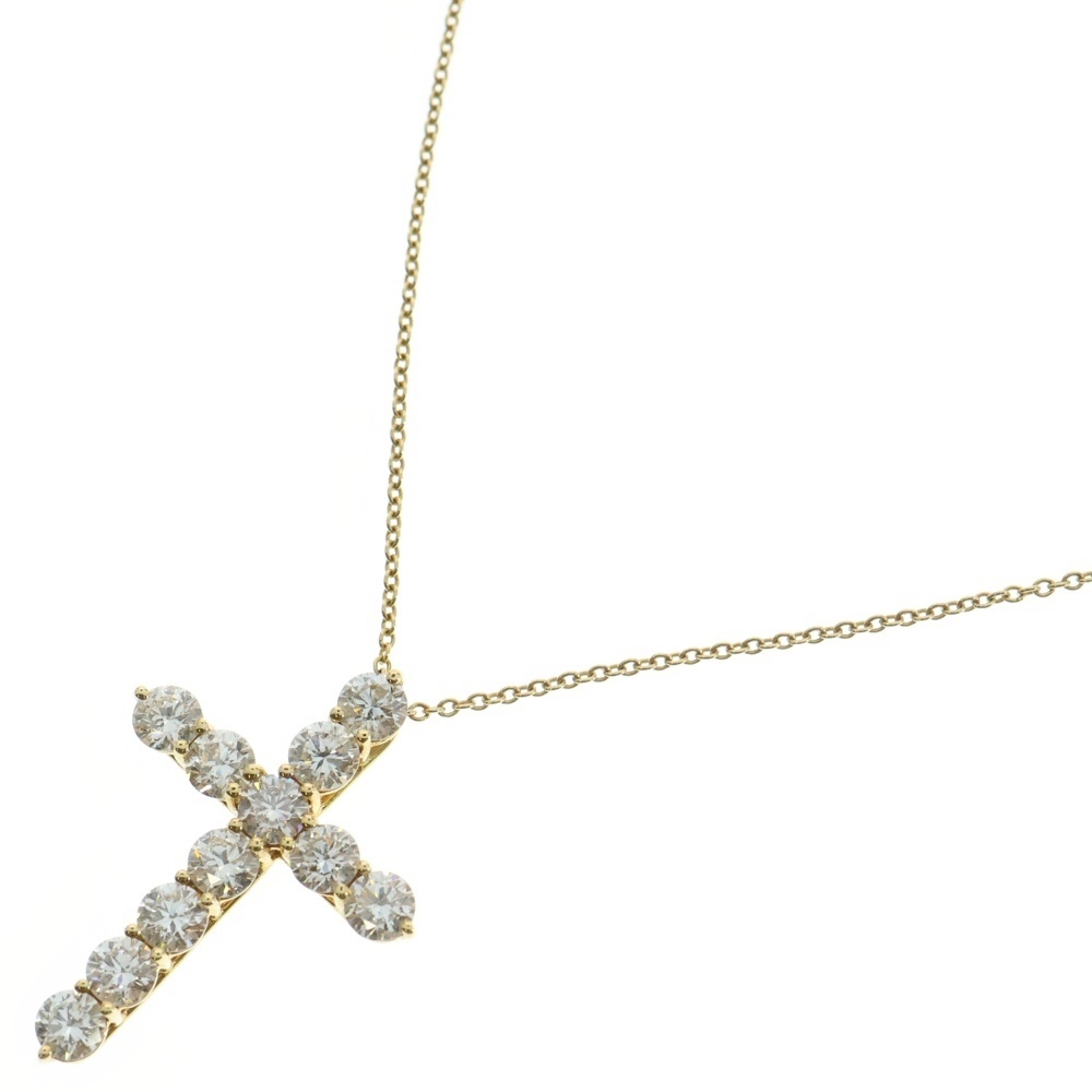 TIFFANY&Co ティファニー クロスダイヤネックレス ラージ イエローゴールド AU750YG ジュエリー アクセサリー拍卖