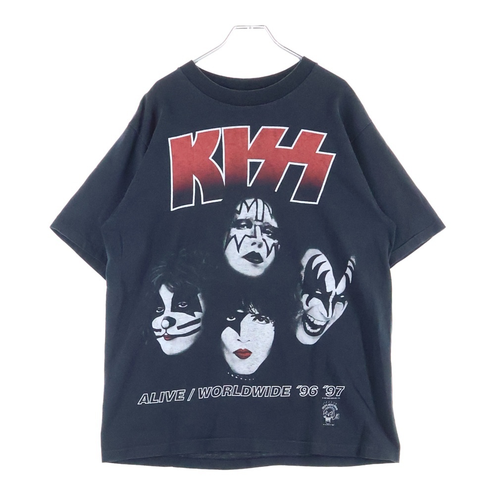 VINTAGE ヴィンテージ 90s KISS ALIVE WORLDWIDE TOUR 1996 半袖Tシャツ カットソー ブラック拍卖