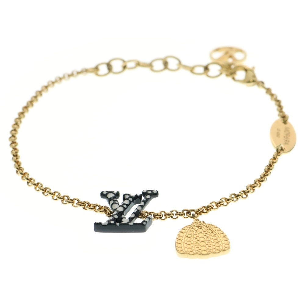 LOUIS VUITTON ルイヴィトン ブラスレ LV アイコニック インフィニティ ドット ブレスレット ブラック×ゴールド GP M0969A拍卖