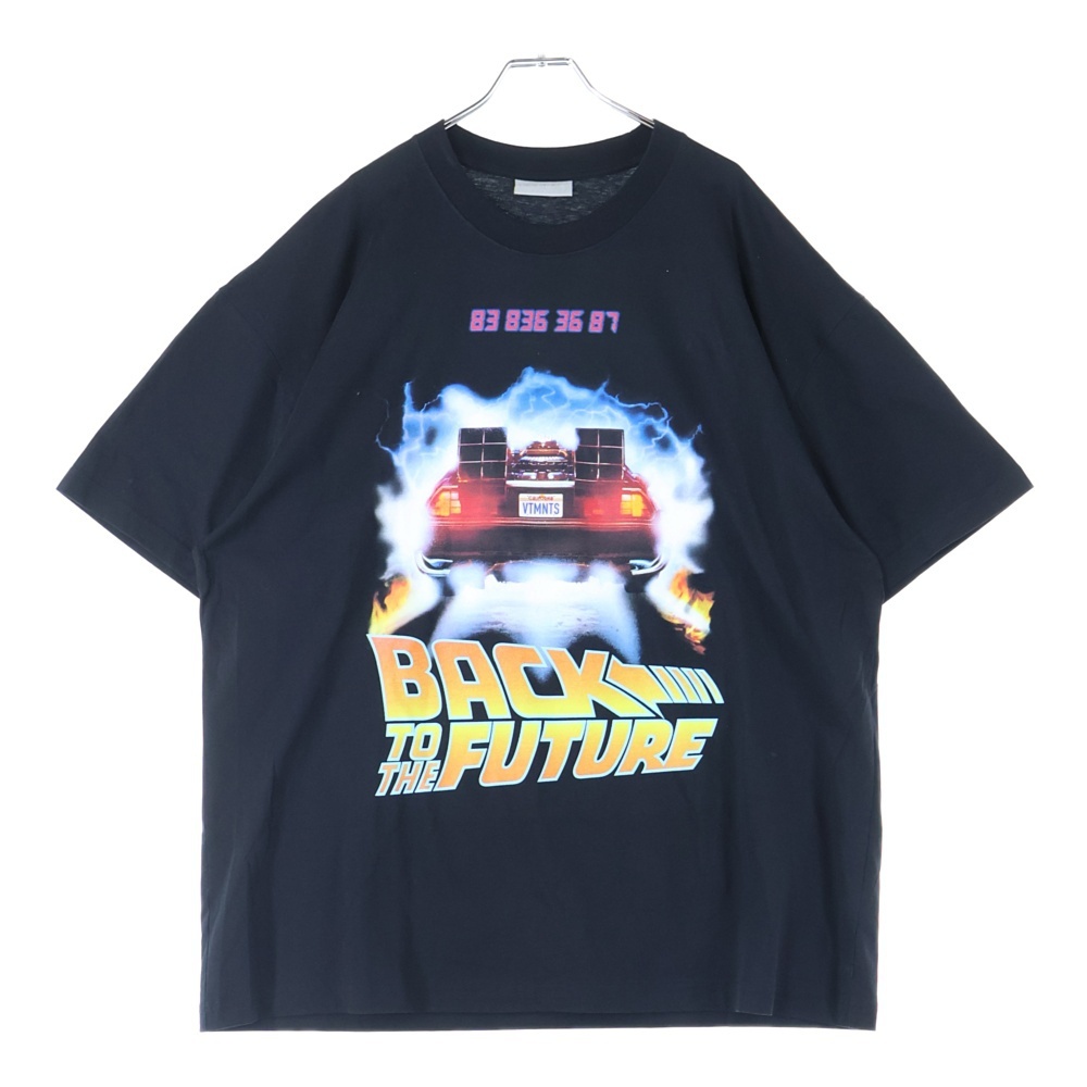 VETEMENTS ヴェトモン 22SS Back to the future バックトゥザフューチャーフロントロゴプリント 半袖Tシャツ カットソー VL14TR540B拍卖