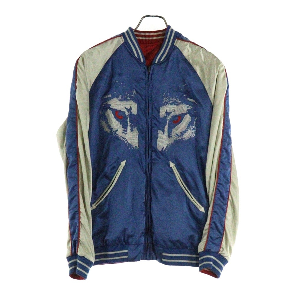 DIESEL ディーゼル RICAMO BORDADO 1978 リバーシブル ウルフエンブロイダリー スカジャン ジャケット ブルー/レッド拍卖