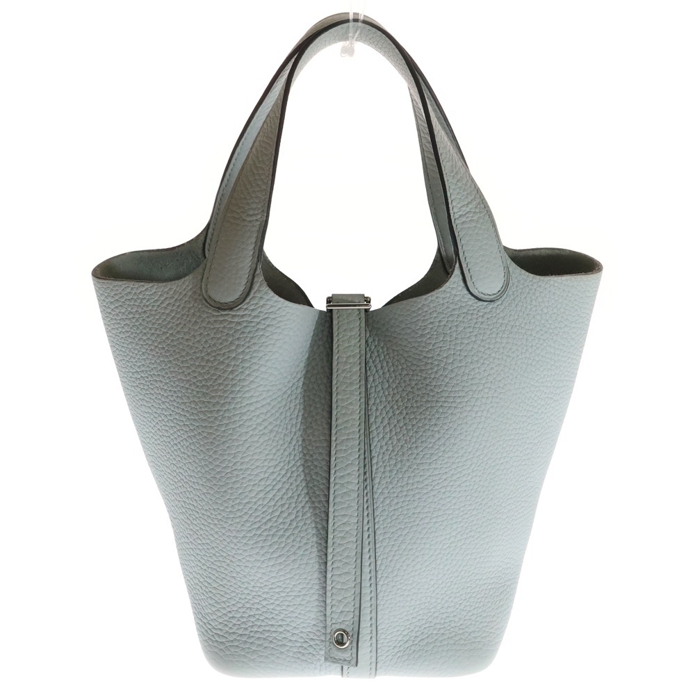 HERMES エルメス ピコタンロックPM ブルーペール トリヨンクレマンス ハンドバッグ シルバー金具 W刻印拍卖