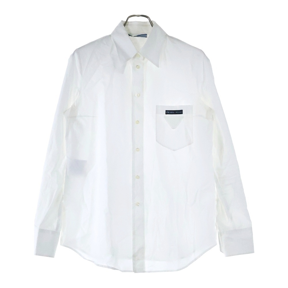PRADA プラダ フロントロゴデザイン 長袖シャツ ホワイト拍卖