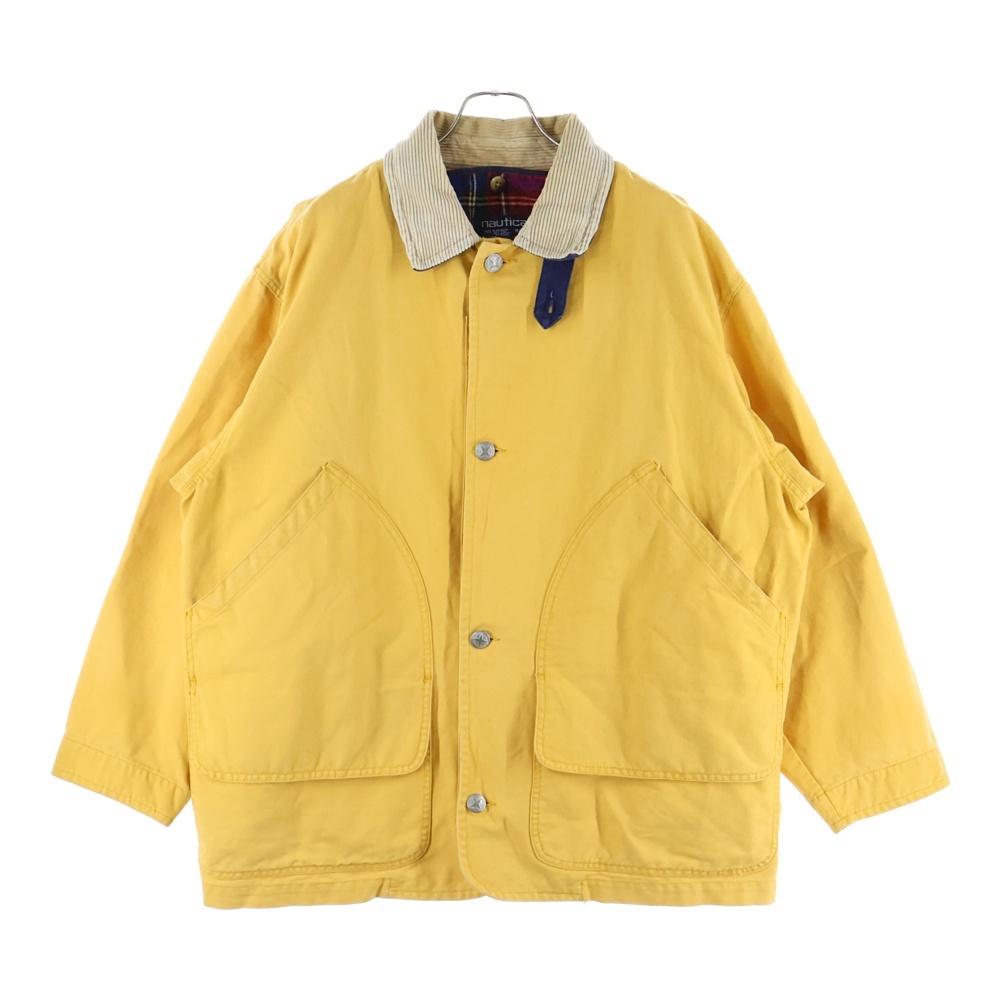 NAUTICA ノーティカ マレーシア製 タータンチェックライナー 襟コーデュロイ ハンティングジャケット イエロー拍卖