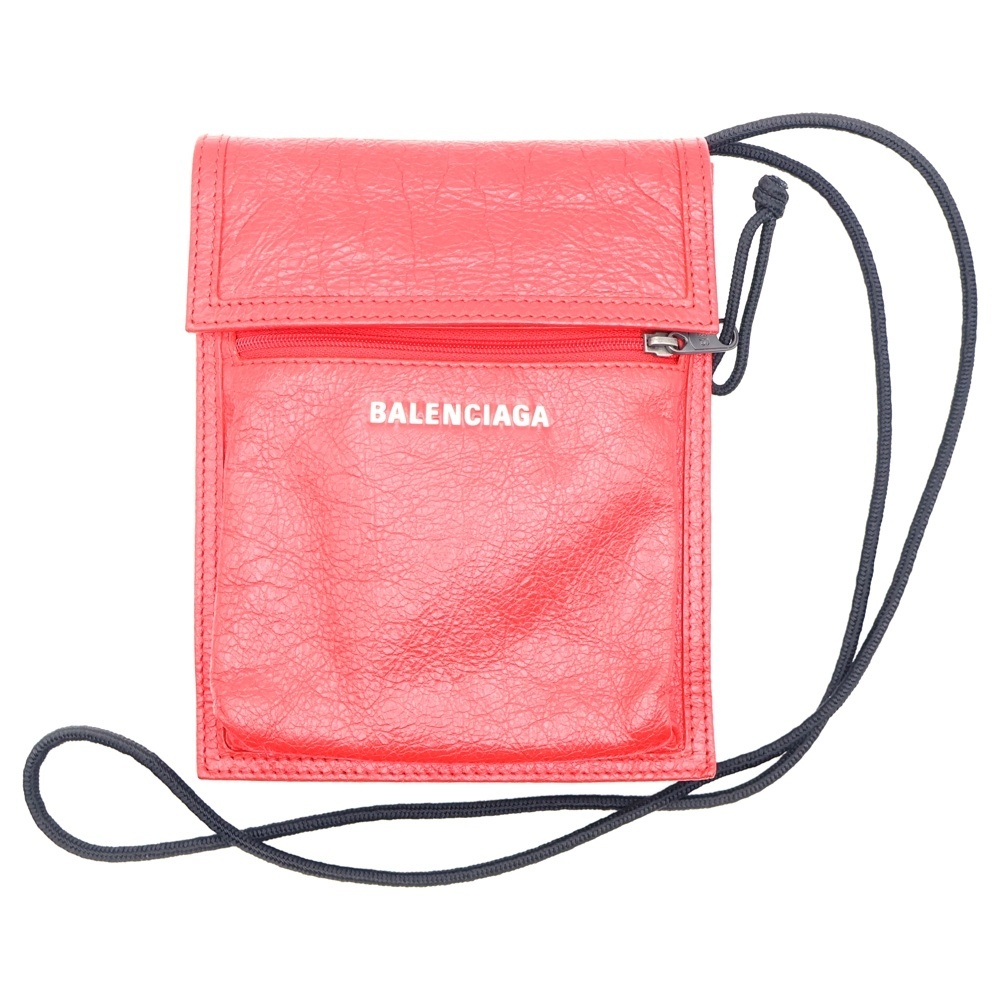 BALENCIAGA バレンシアガ エクスプローラー レッド レザー ショルダーバッグ ハンドバッグ 532298拍卖