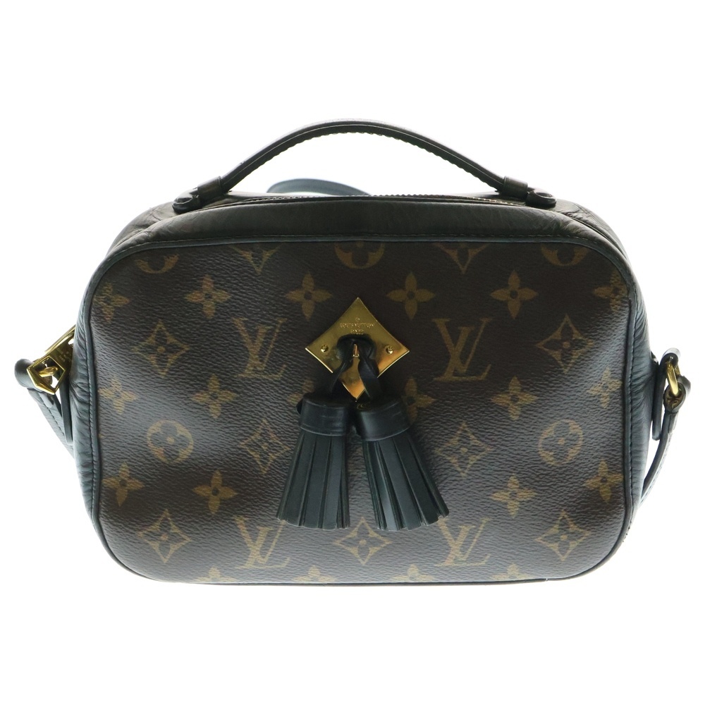 ルイヴィトン モノグラムキャンバス サントンジュ ショルダーバッグ ブラック×ブラウン ノワール ゴールド金具 PVC×レザー M43555拍卖