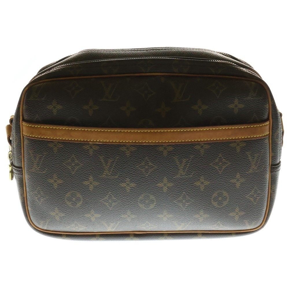 LOUIS VUITTON ルイヴィトン リポーターPM モノグラム PVC レザー ショルダーバッグ ゴールド金具 ブラウン M45254拍卖