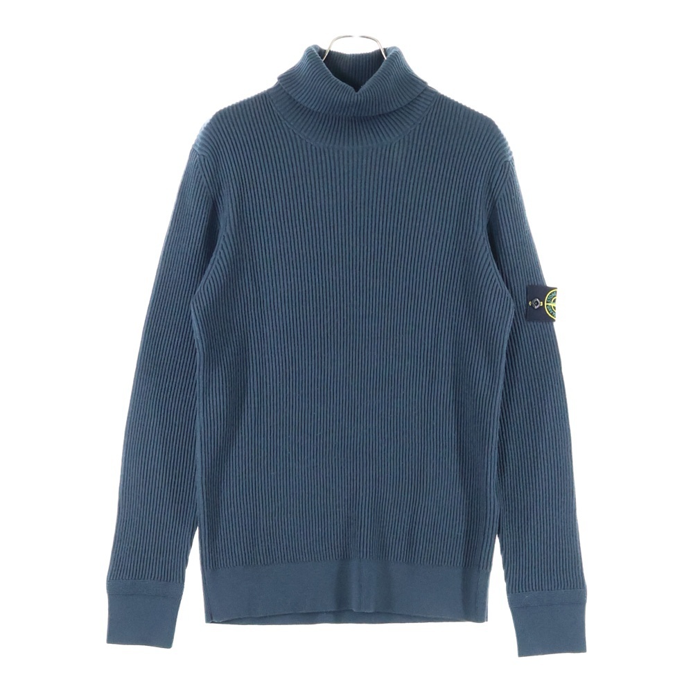 STONE ISLAND ストーンアイランド ワッペン付き タートルネック リブニットセーター グリーン拍卖