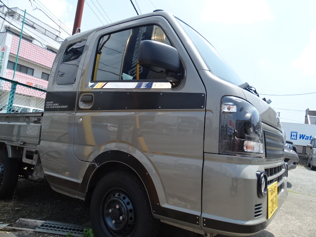 スーパー キャリイ キャリィトラック標準 DA16T 鏡面ステンレス メッキアッパーサイド ドアモール 左右 ガーニッシュ サイドメッキ パネル拍卖