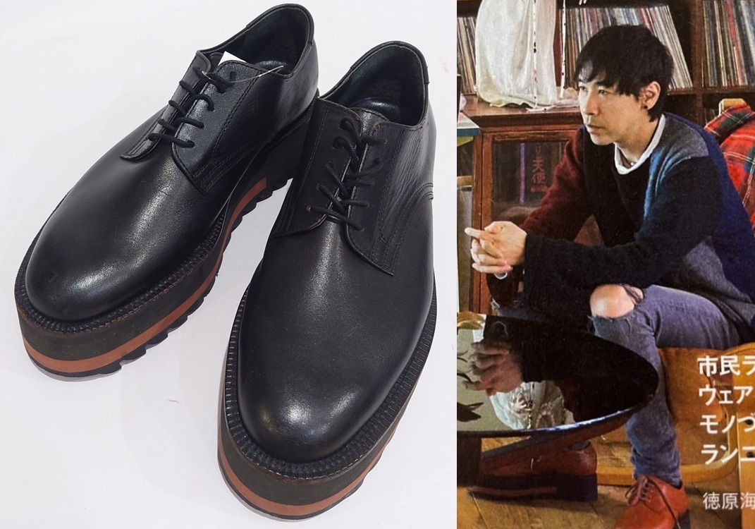 COMME des GARCONS HOMME PLUS 1994AW コムデギャルソン オムプリュス シャークソール レザー シューズ ブラック 24 1/2 Y-335930拍卖